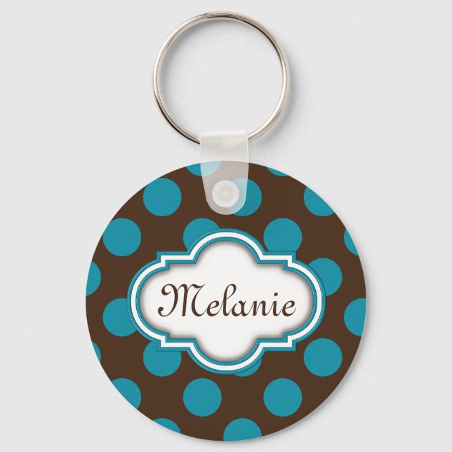 Porte-clés Plaque d'identification de Quatrefoil Brown bleu (Recto)