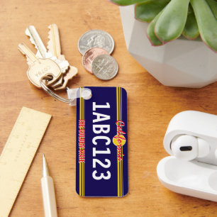 Porte-clés Plaque d'immatriculation de Californie style rétro