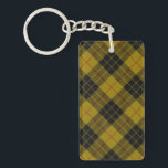 Porte-clés Plaque noire jaune tartan MacLeod<br><div class="desc">Clan de MacLeod tartan jaune noir plaid</div>