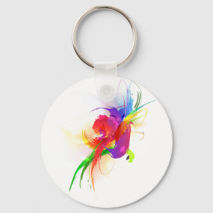 Porte-clés Plaques de peinture Abstraites Rainbow Lorikeet