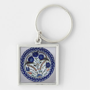 Porte-clés Plat avec une décoration florale, Iznik