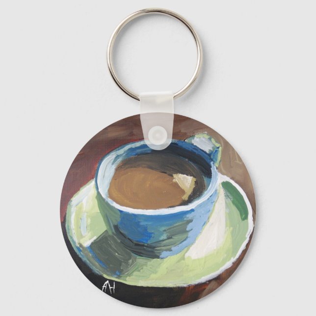 Porte-clés Plat de café porte - clé vert (Recto)
