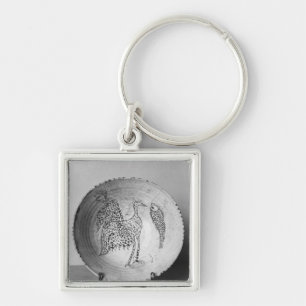 Porte-clés Plat décoré des oiseaux
