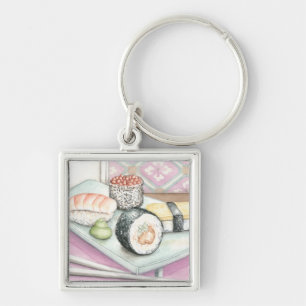 Porte-clés Plat des sushi assortis avec des baguettes