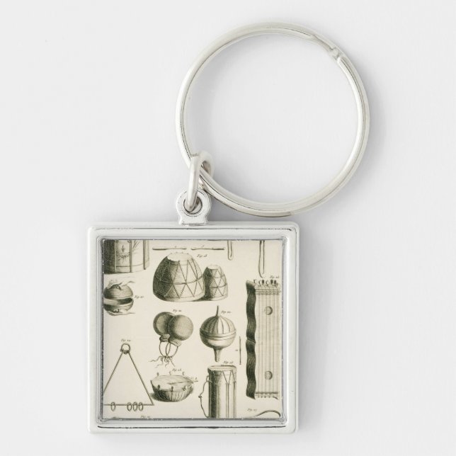 Porte-clés Plat II : Instrument de percussion antique et (Devant)