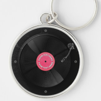 Porte-clés Platine de musique vinyle rétro personnalisée