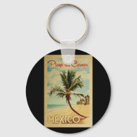 Playa del Carmen Palm Tree Vintage Travel