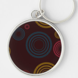 Porte-clés Playful, coloré, tendance, cercles rayés cool