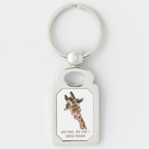 Porte-clés Playful Giraffe Tongue Out Keychain Smile