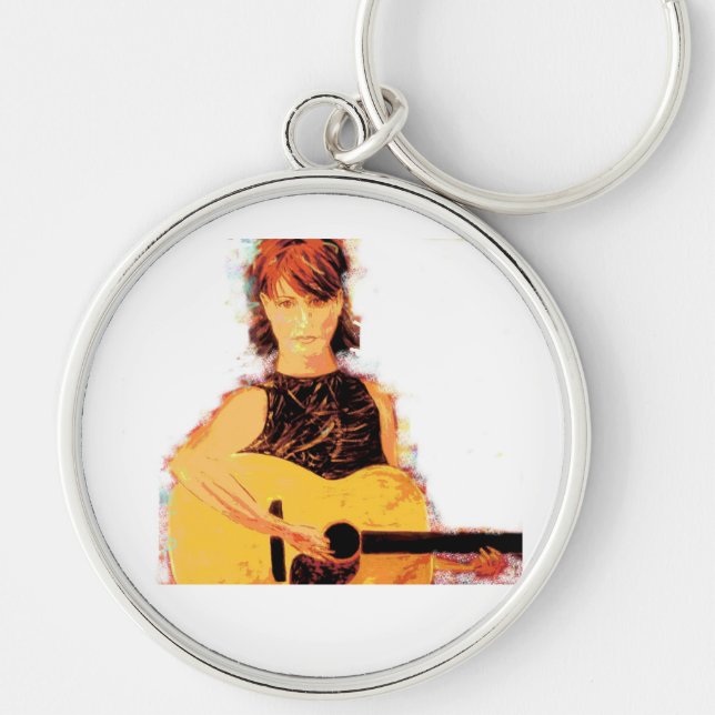 Porte-clés playin de fille de guitare (Devant)