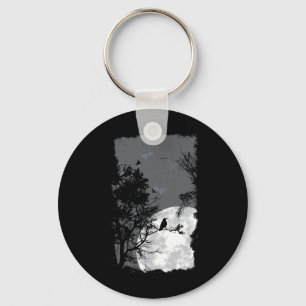 Porte-clés Pleine lune Crow Gloomy Forêt Costume magnifique H