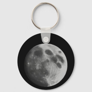 Porte-clés Pleine lune Gris Graphic Classic Porte - clé rond