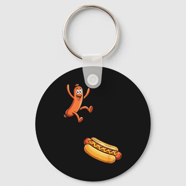 Porte-clés Plongeoir hotdog mème drôle  (Recto)