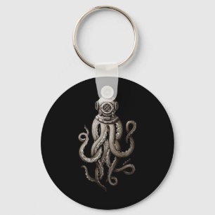Porte-clés Plongeurs en mer profonde vintage Cthulhu Octopus