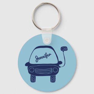 Porte-clés Plug Life Cute Blue Electric Voiture personnalisée