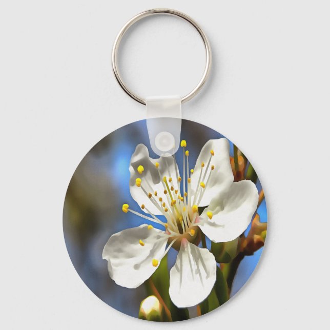 Porte-clés Plum Blossom Art Botanique (Recto)