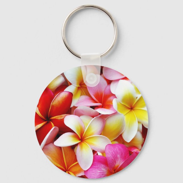 Porte-clés Plumeria Frangipani Hawaii Flower Customized (Recto)