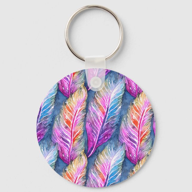 Porte-clés Plumes colorées (Recto)