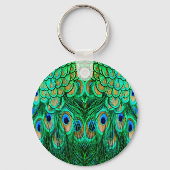 Porte-clés Plumes de paon glorieuses (Recto)