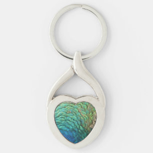 Porte-clés Plumes de paon I Design de nature abstrait coloré