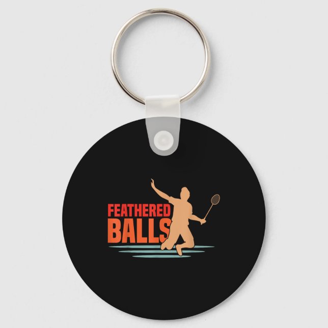 Porte-clés Plumes - Drôle Badminton (Recto)