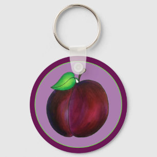 Porte-clés Plums mûrs Été Purple Plum Illustration