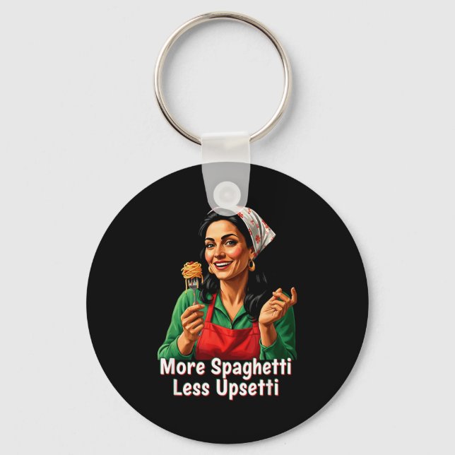 Porte-clés Plus de Spaghetti Moins de Tee Upsetti Femmes Ital (Recto)