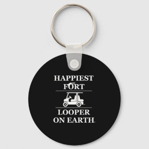 Porte-clés Plus heureux looper de fort sur terre camping golf
