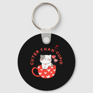 Porte-clés Plus mignon que Cupidon Kawaii Chat Dans Tasse Fou