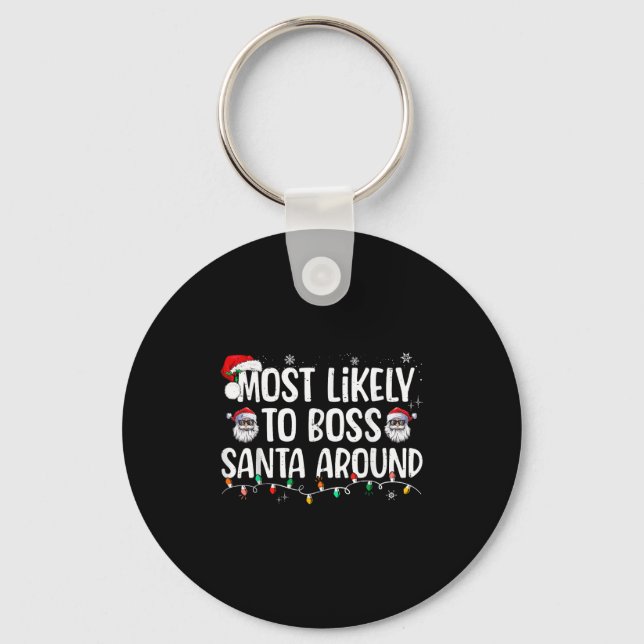 Porte-clés Plus susceptible de diriger le Père Noël Funny Xma (Recto)