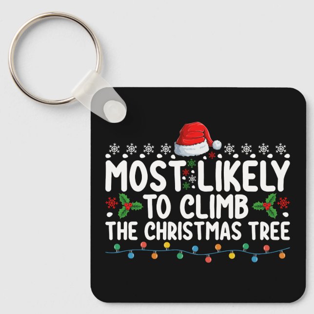 Porte-clés Plus susceptible de grimper à l'arbre de Noël en f (Recto)
