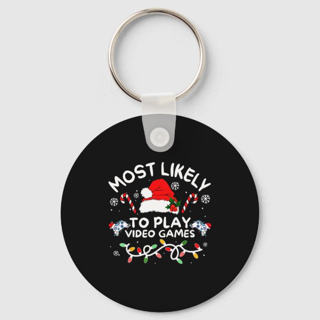 Porte-clés Plus susceptible de jouer aux jeux vidéo Noël Game (Recto)
