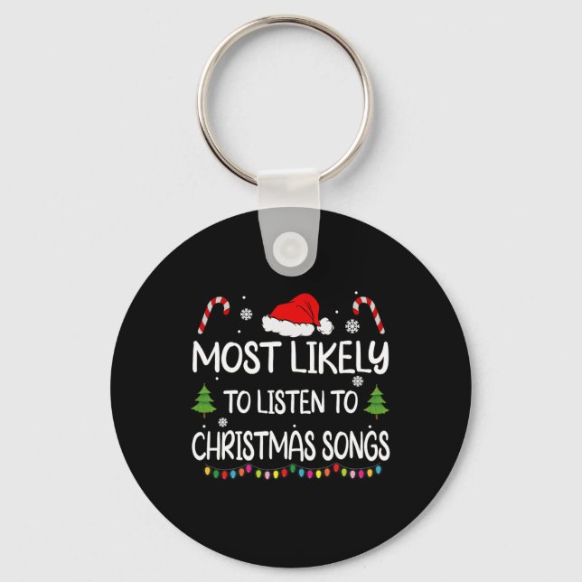 Porte-clés Plus susceptible d'écouter des chansons de Noël Fa (Recto)