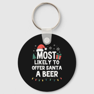 Porte-clés Plus susceptible d'offrir une bière à Santa Noël d
