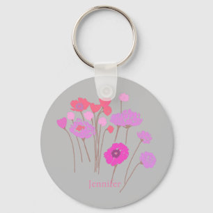 Porte-clés Plutôt Moderne Floral Grey