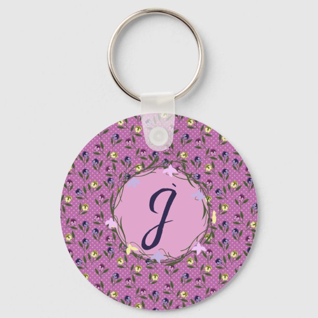 Porte-clés Plutôt rose et violet et jaune (Recto)