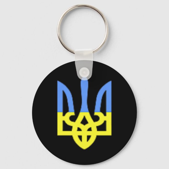 Porte-clés Poche Drapeau Ukrainien Bleu Et Jaune Herbe D'Ukra (Recto)