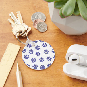 Porte-clés Poches de Doodle, Paws de Chien, Paws Bleus de Mar