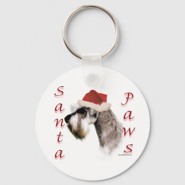 Porte-clés Poches Père Noël Schnauzer Miniature (Recto)