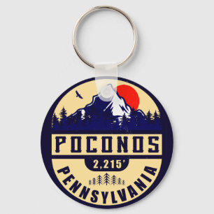 Porte-clés Pocono Mountains Pennsylvanie - Souvenirs rétro