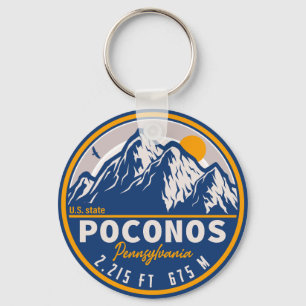Porte-clés Poconos Pennsylvania PA Mountain Retro Cadeau