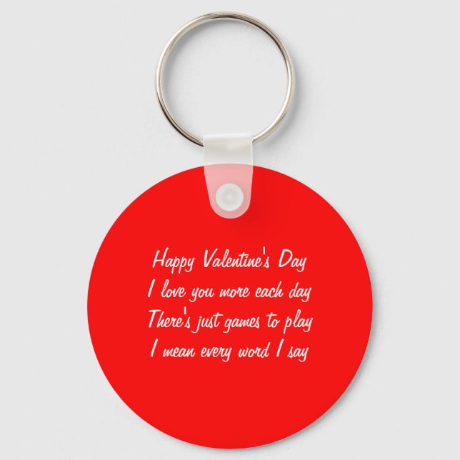 Porte-clés Poème de la Saint Valentin (Recto)