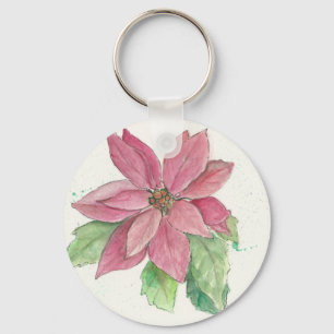 Porte-clés Poinsettia design sur un Porte - clé