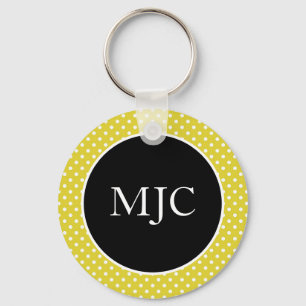 Porte-clés Pointe Polka moderne Bouton personnalisé Cercle cl