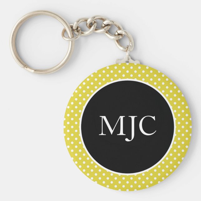 Porte-clés Pointe Polka moderne Bouton personnalisé Cercle cl (Devant)