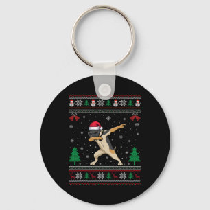 Porte-clés Pointeur brun allemand Dabbing Chien Santa Hat C