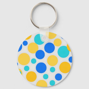 Porte-clés Points Bleus Jaunes Turquoise