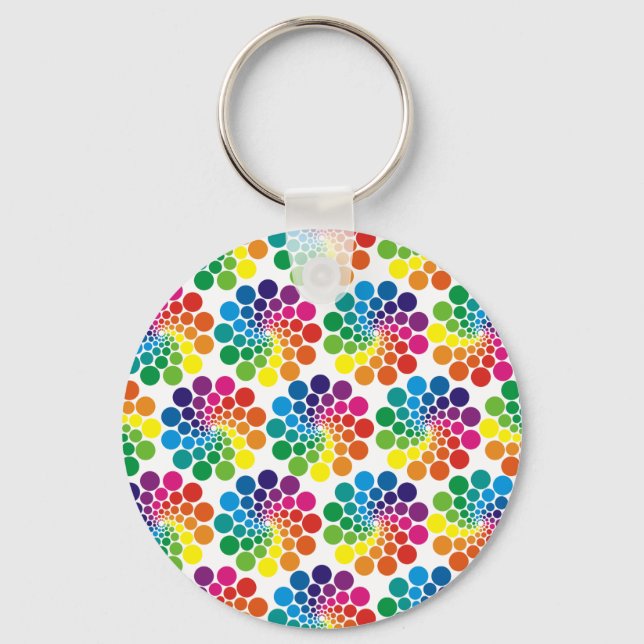 Porte-clés Points de couleur Cercle Motif + votre arrière - p (Recto)