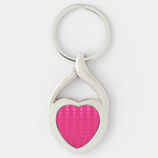 Porte-clés Points en satin - nuances de rose fuchsia (Devant)