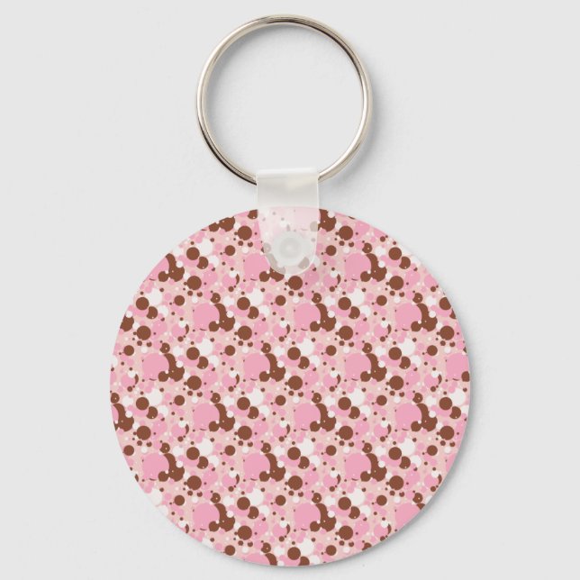 Porte-clés Points napolitains 01-Lt PORTE - CLÉ rose (Recto)